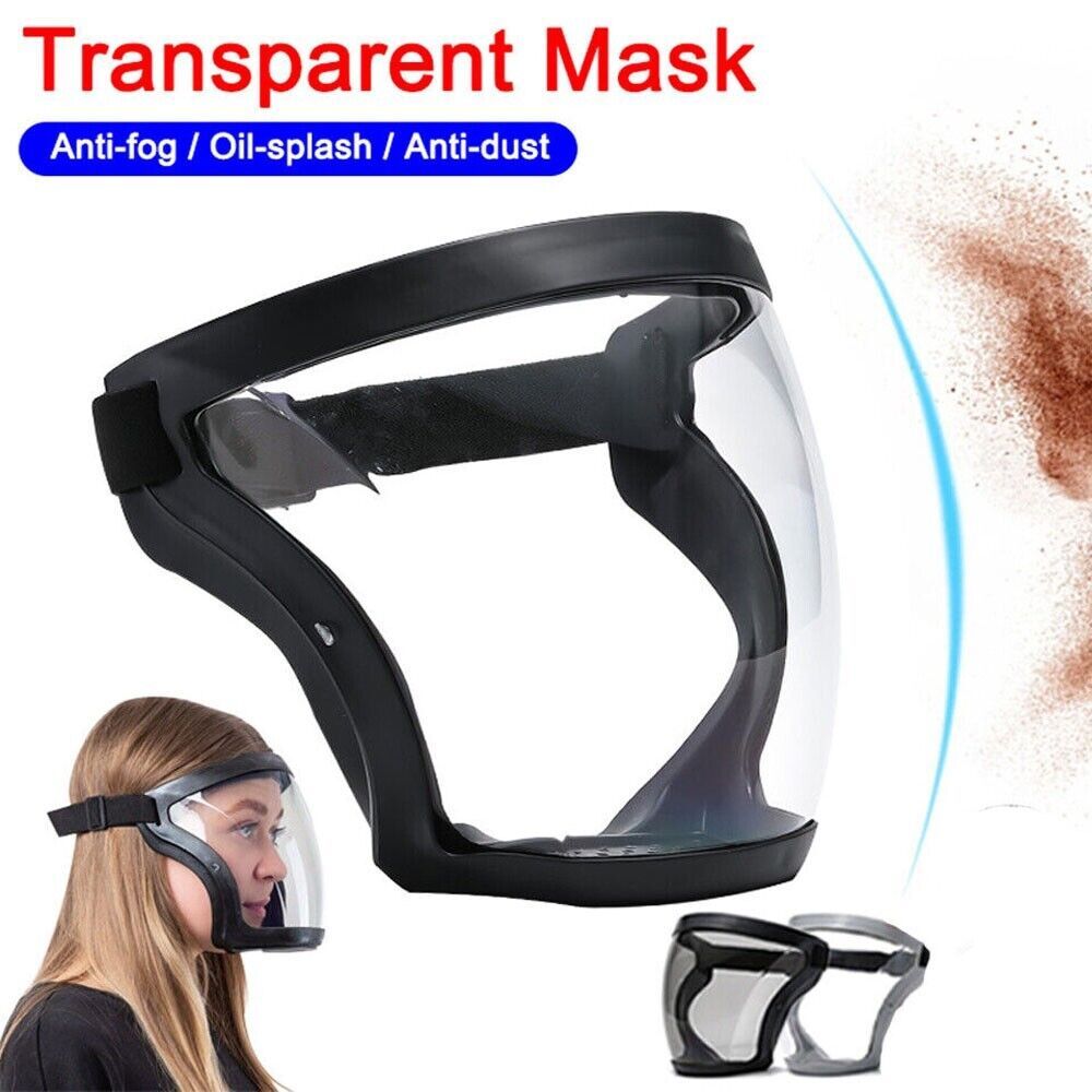 Clear full-face protective shield visor worn with safety glasses