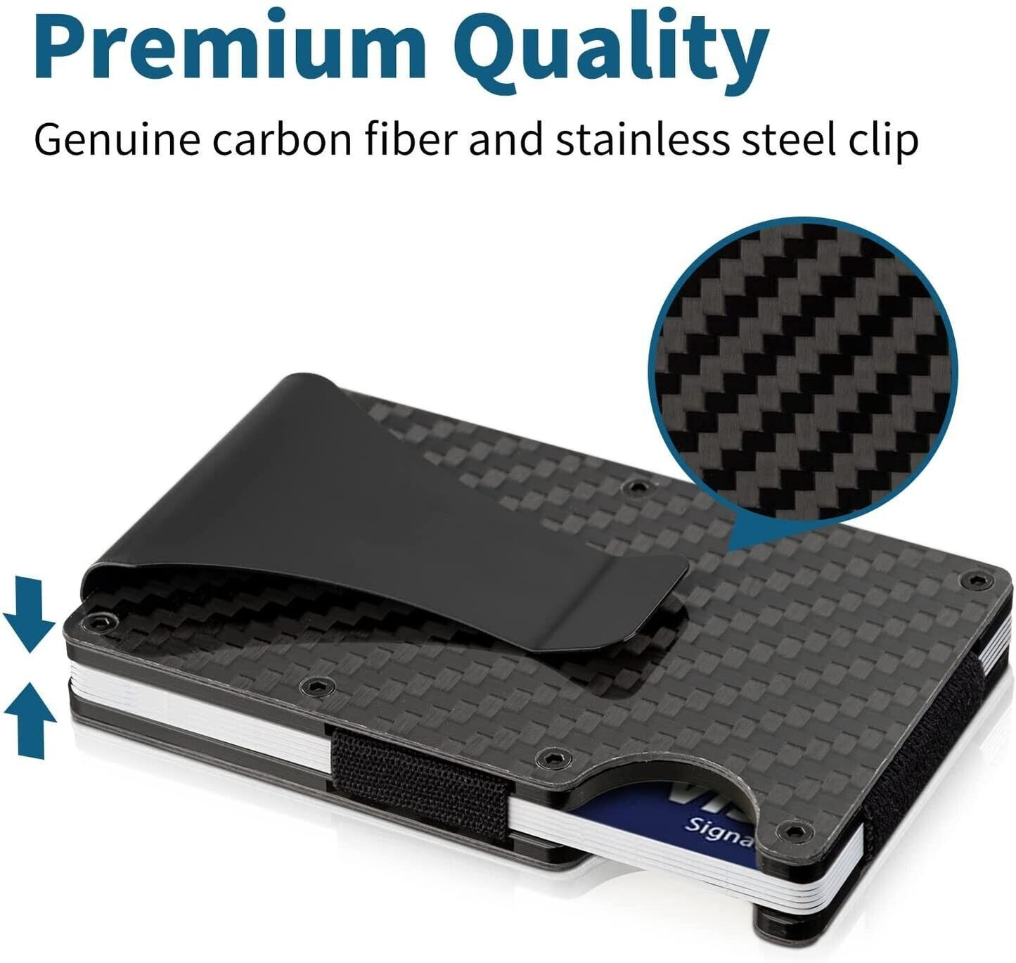 Carbon Fiber RFID Blocker Smart WalletHNGoods