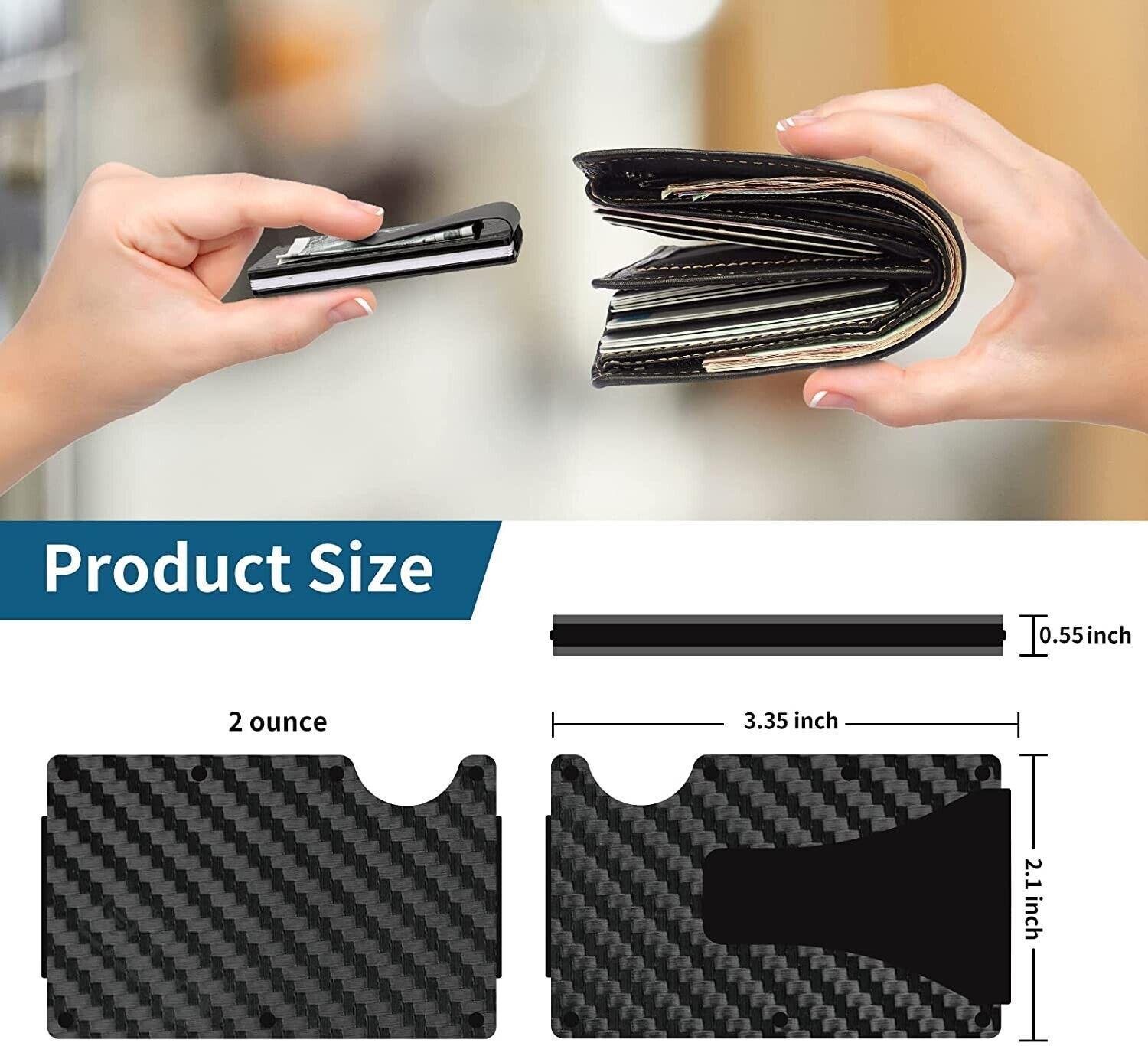 Carbon Fiber RFID Blocker Smart WalletHNGoods
