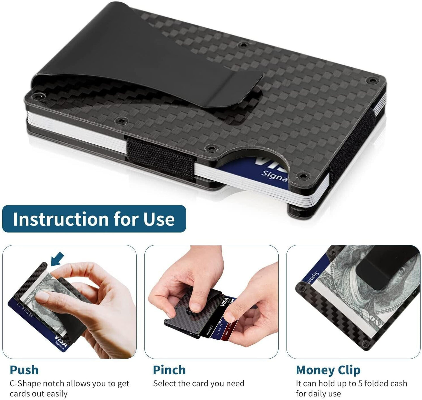 Carbon Fiber RFID Blocker Smart WalletHNGoods