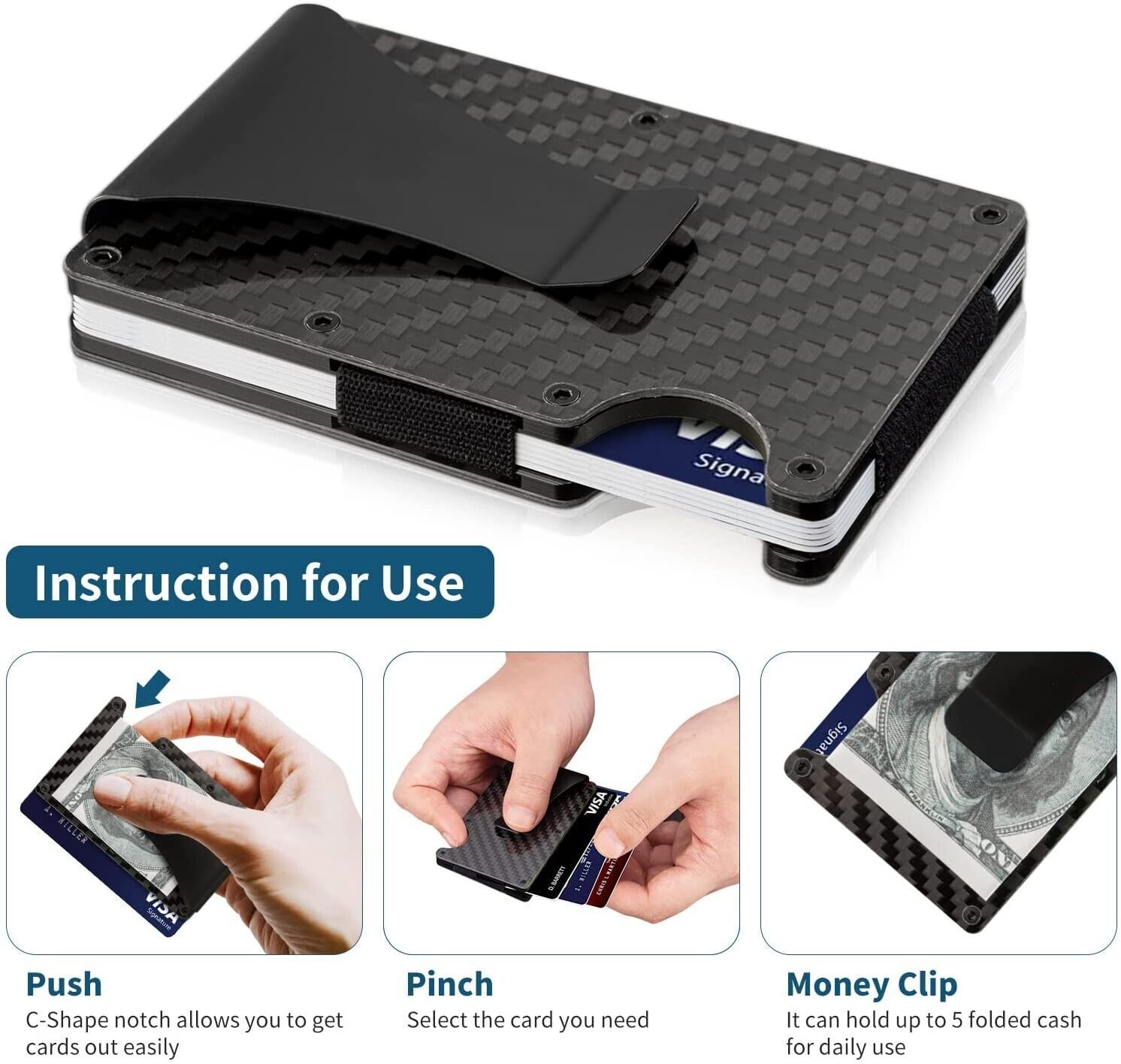 Carbon Fiber RFID Blocker Smart WalletHNGoods