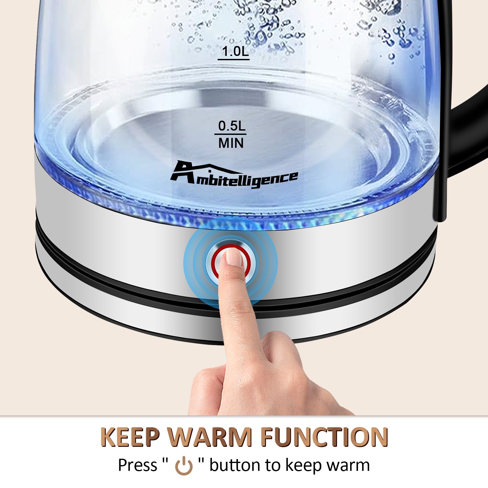 Electric Kettle - 1.8L Glass Kettle, - HNGoods