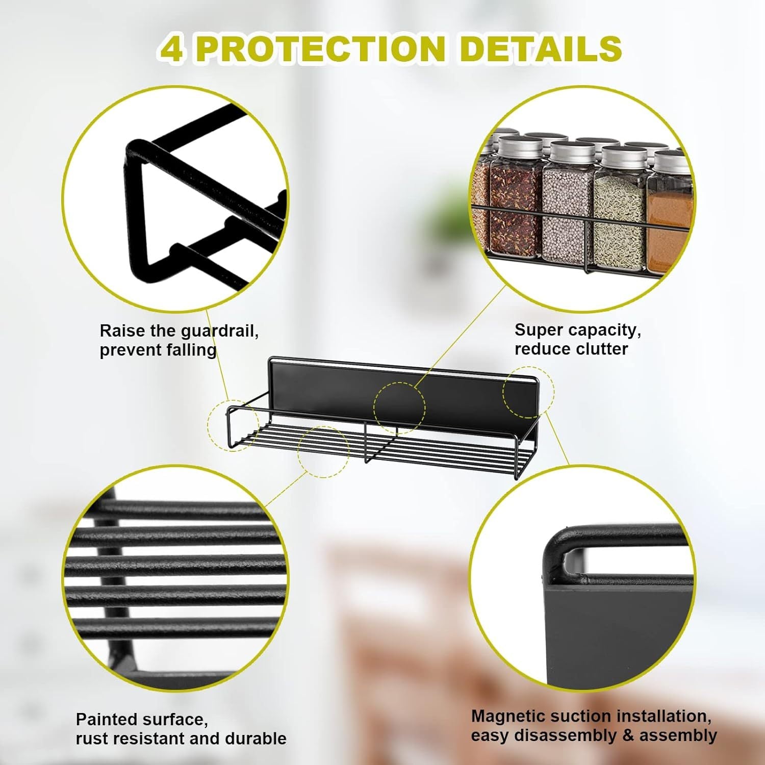 Magnetic Spice Rack - 4 Pack - HNGoods